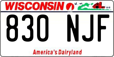 WI license plate 830NJF