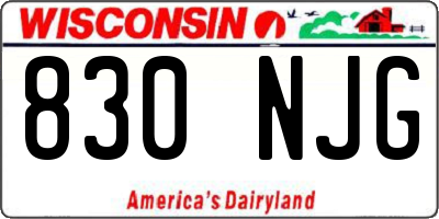 WI license plate 830NJG