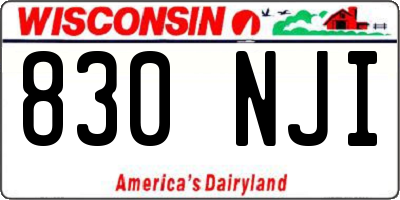 WI license plate 830NJI