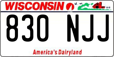 WI license plate 830NJJ