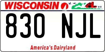 WI license plate 830NJL