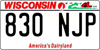 WI license plate 830NJP