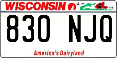 WI license plate 830NJQ