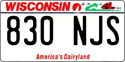 WI license plate 830NJS