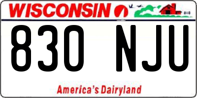 WI license plate 830NJU