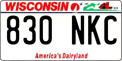 WI license plate 830NKC