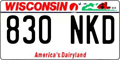 WI license plate 830NKD