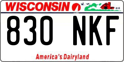 WI license plate 830NKF