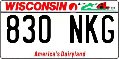 WI license plate 830NKG