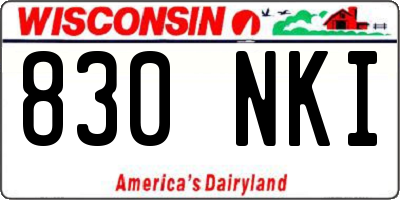 WI license plate 830NKI