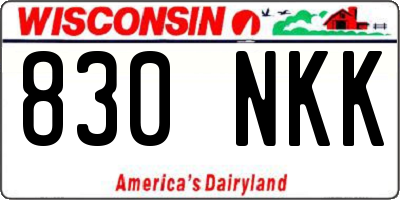 WI license plate 830NKK