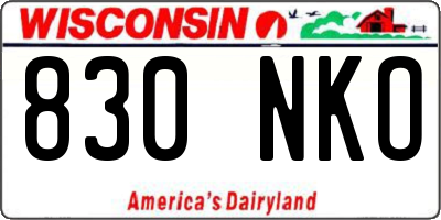 WI license plate 830NKO