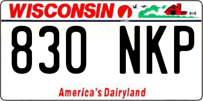 WI license plate 830NKP