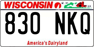 WI license plate 830NKQ