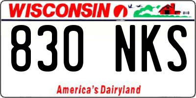 WI license plate 830NKS