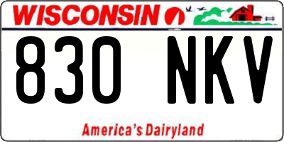 WI license plate 830NKV