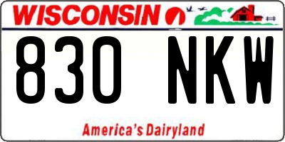 WI license plate 830NKW