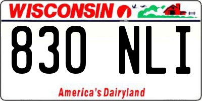 WI license plate 830NLI