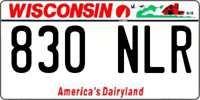 WI license plate 830NLR