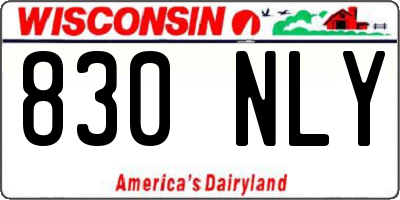 WI license plate 830NLY