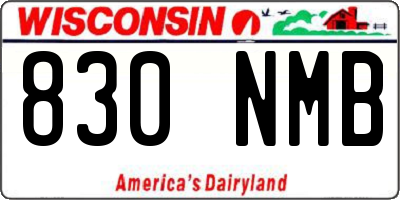 WI license plate 830NMB