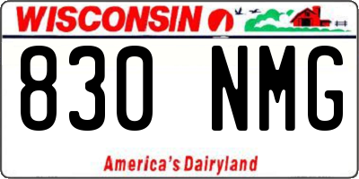 WI license plate 830NMG