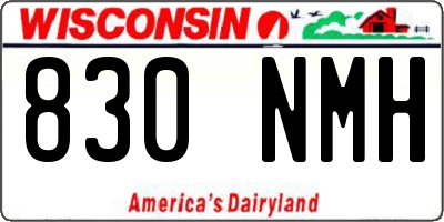 WI license plate 830NMH