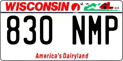 WI license plate 830NMP