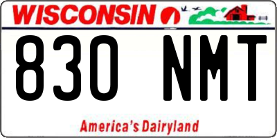 WI license plate 830NMT