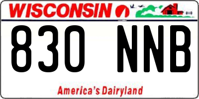 WI license plate 830NNB