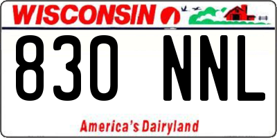WI license plate 830NNL