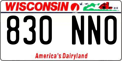 WI license plate 830NNO