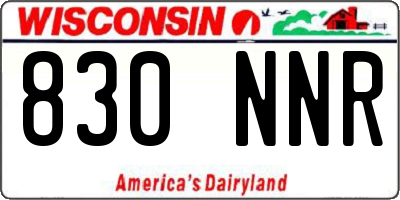 WI license plate 830NNR