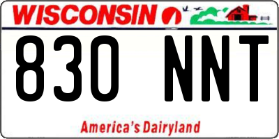 WI license plate 830NNT