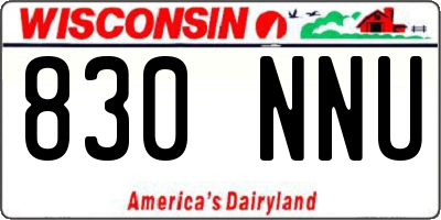 WI license plate 830NNU