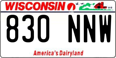 WI license plate 830NNW