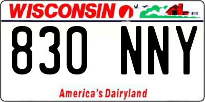 WI license plate 830NNY