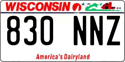 WI license plate 830NNZ