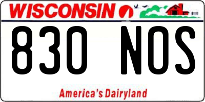 WI license plate 830NOS