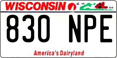 WI license plate 830NPE