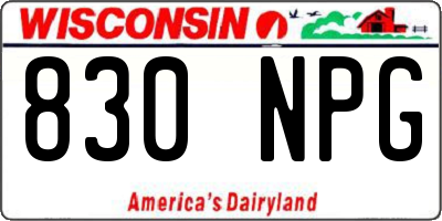 WI license plate 830NPG