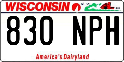 WI license plate 830NPH