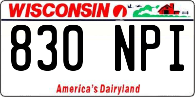 WI license plate 830NPI