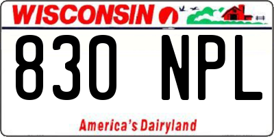 WI license plate 830NPL