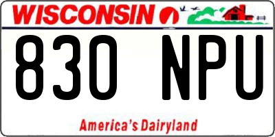 WI license plate 830NPU