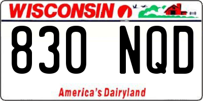 WI license plate 830NQD