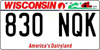 WI license plate 830NQK