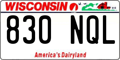 WI license plate 830NQL