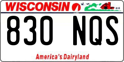 WI license plate 830NQS
