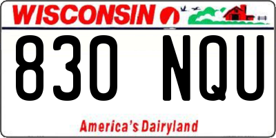 WI license plate 830NQU